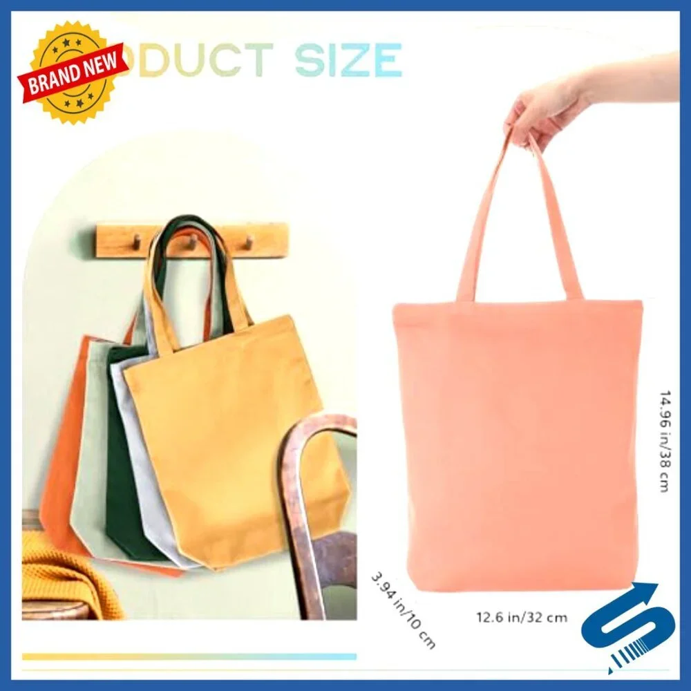 Reusable Canvas Tote Bags Bulk Zipper Foldable Grocery Shopping Chic